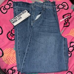 Almost famous | ultra high rise wide leg jeans size 0